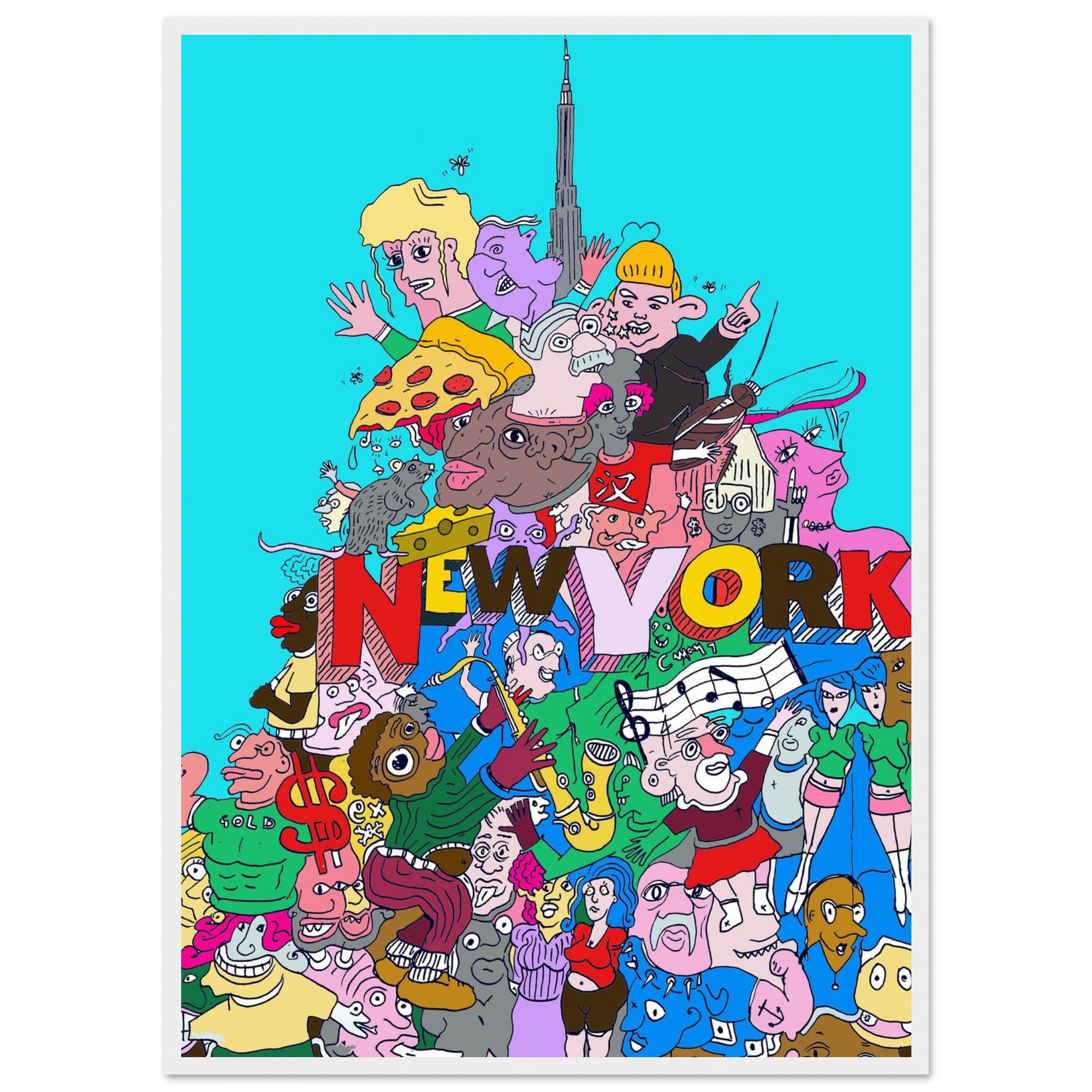 New York Meme Wall Art  Premium Matte Paper Wooden Framed Poster 50x70 cm / 20x28″