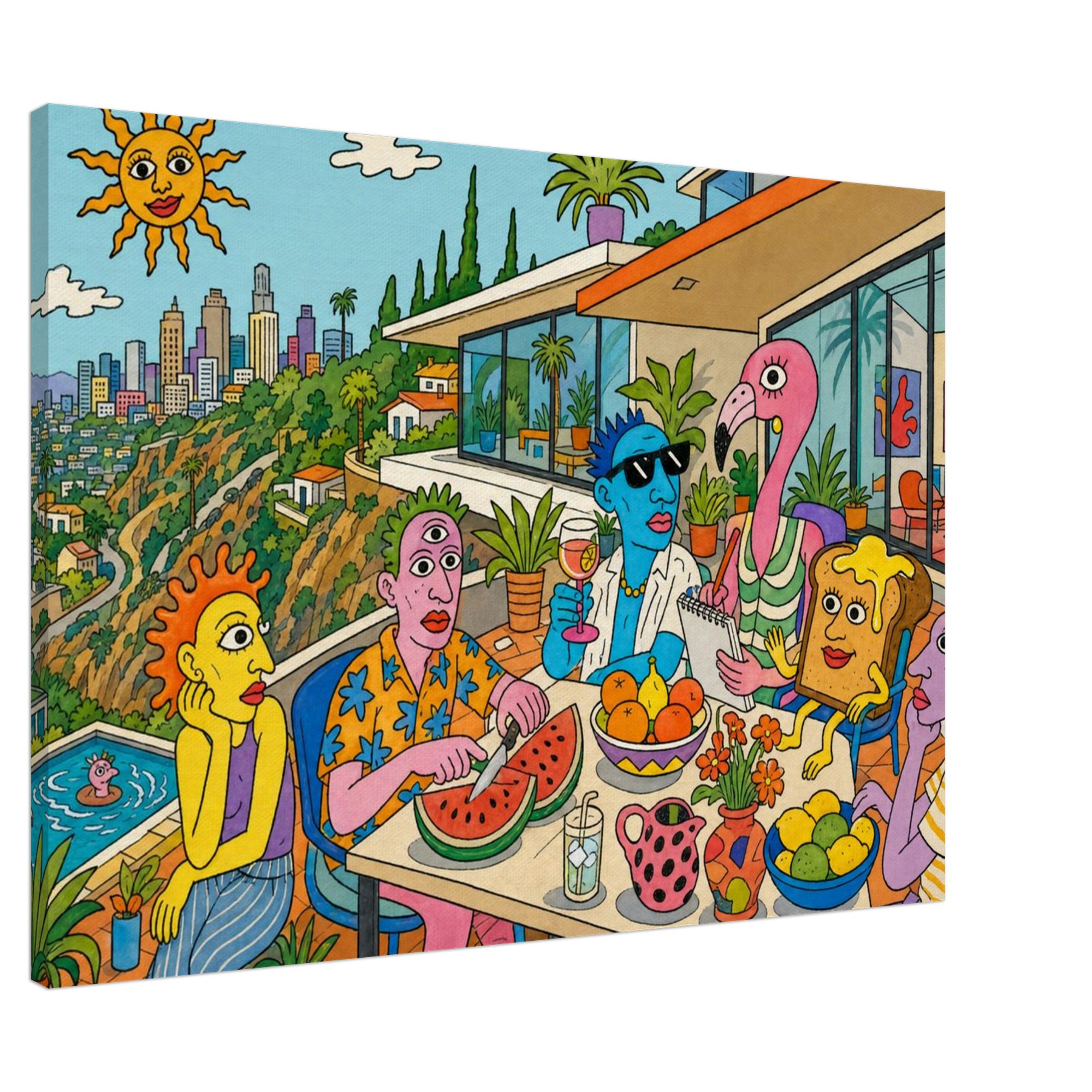 L.A. Brunch up the hills - Canvas 70x100 cm / 28x40″