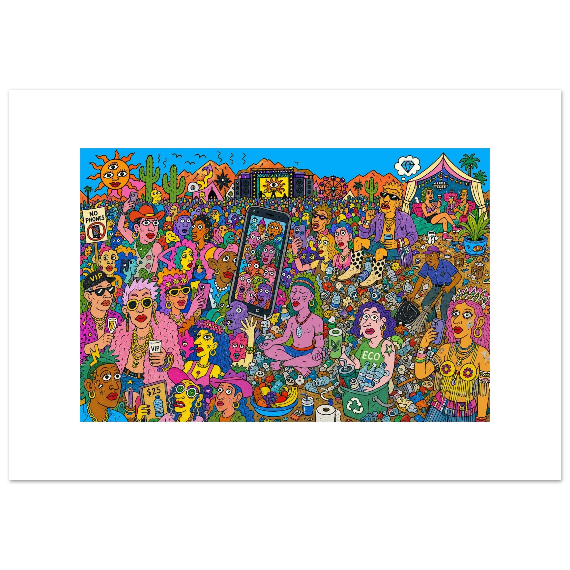 Coachella week 1 - :) Premium Matte Paper Poster A0 (84.1 x 118.9  cm)